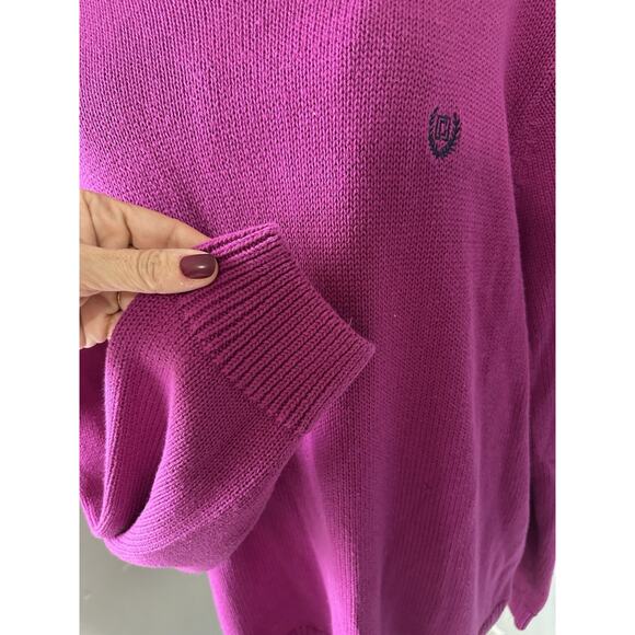 90s Chaps Ralph Lauren Magenta Pullover 100% Cotton Sweater Size XL unisex - Picture 3 of 8